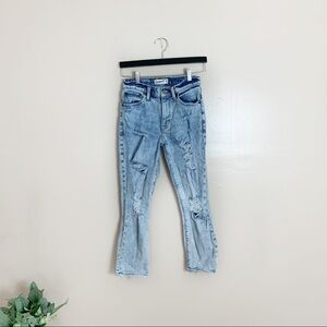 [Abercrombie & Fitch] Boyfriend Mid Rise Distressed Straight Leg Jeans